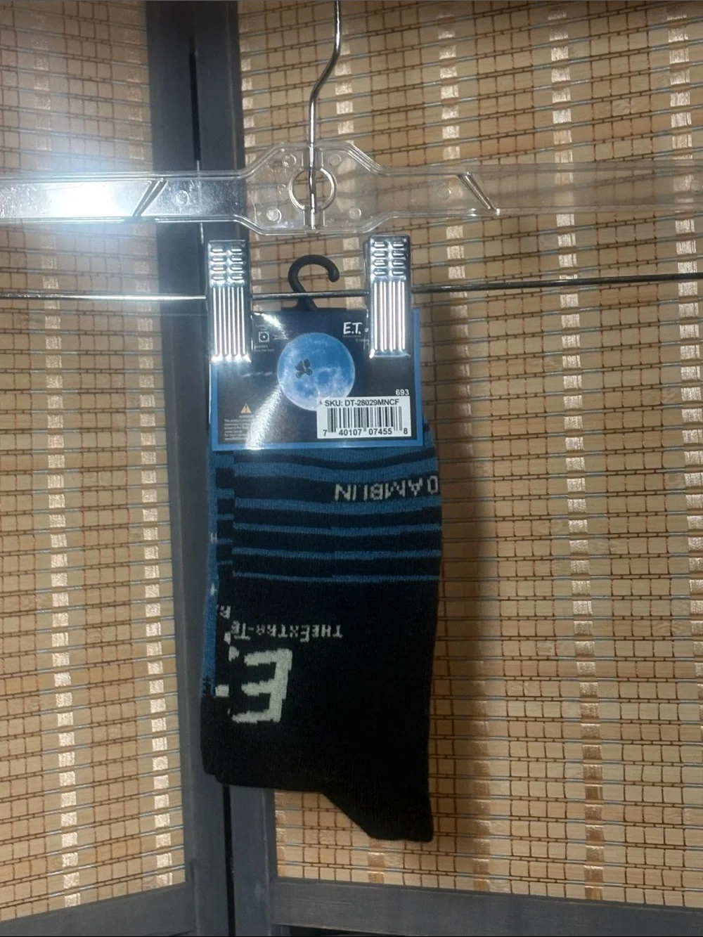 E.T. Licensed Crew Socks in Teal and Black - Graphic Men’s Socks